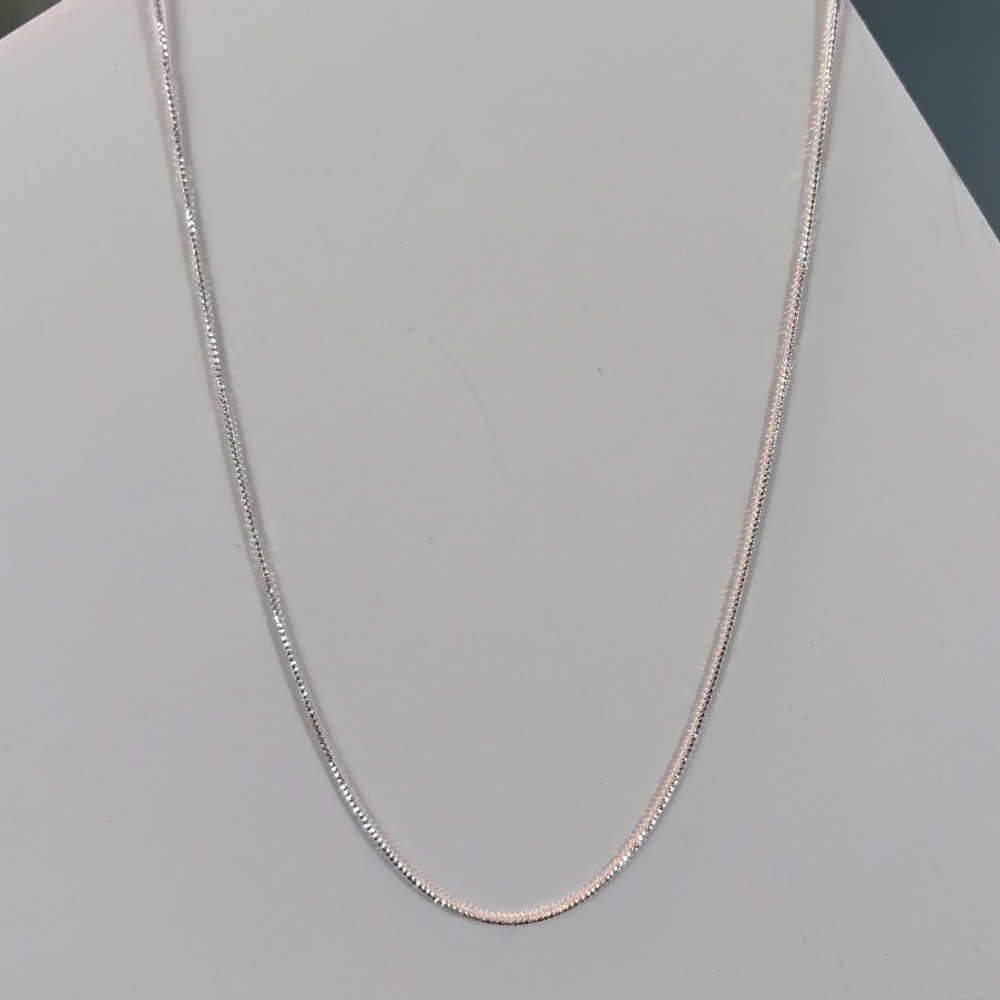 Sterling Silver Italy 925 Diamond Cut Chain Necklace 16” Sparkly